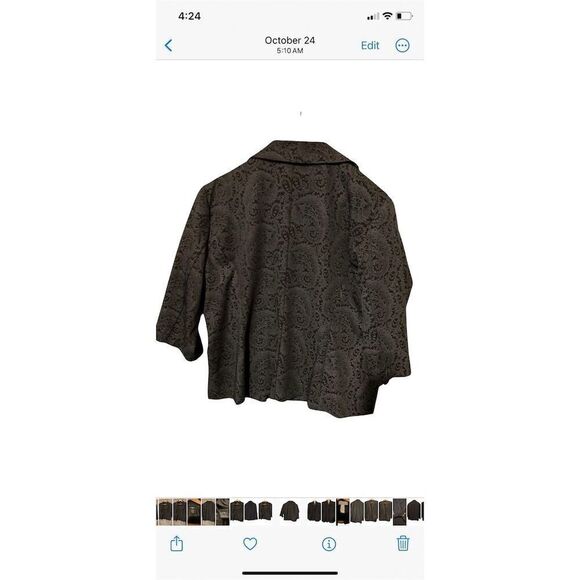 Betsey Johnson Women's XL Black Vintage Blazer Jacket Embroidered - Picture 4 of 8